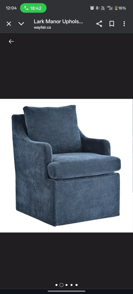 White Swivel Chair - 36.2" Height image indicator(4)