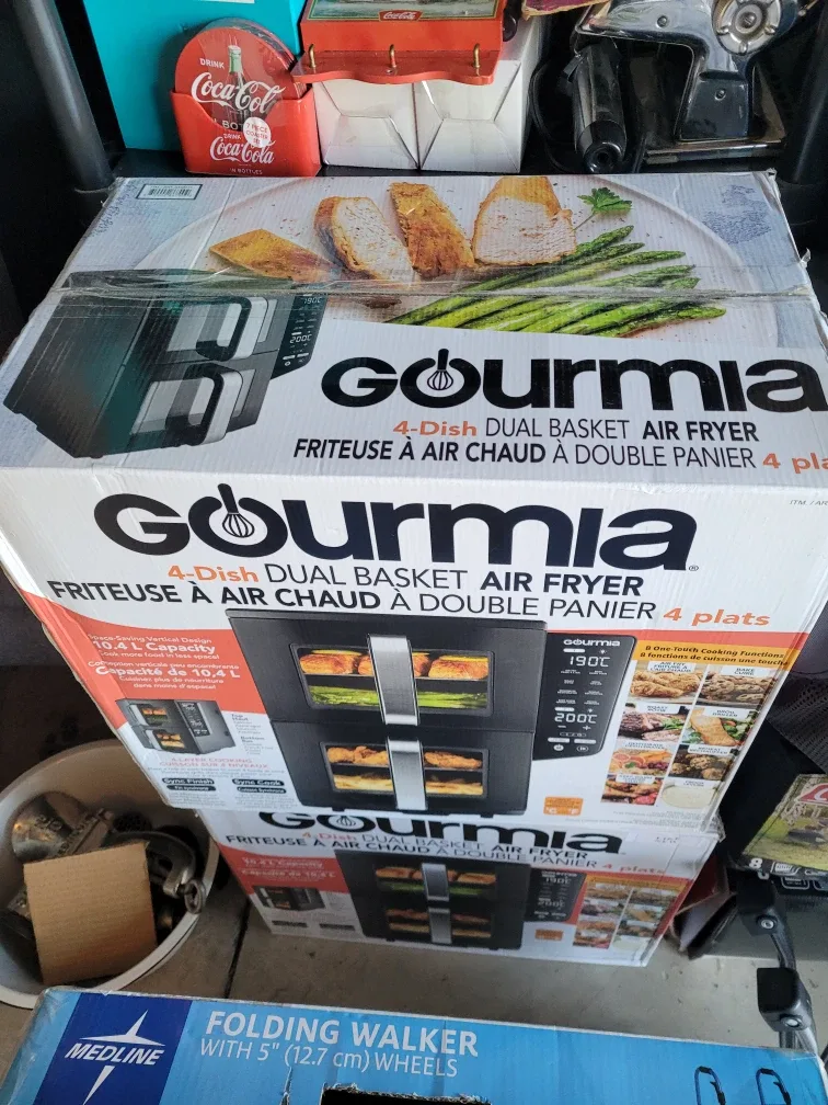 Gourmia 4-Dish Dual Basket Air Fryer - New no manual image indicator(2)