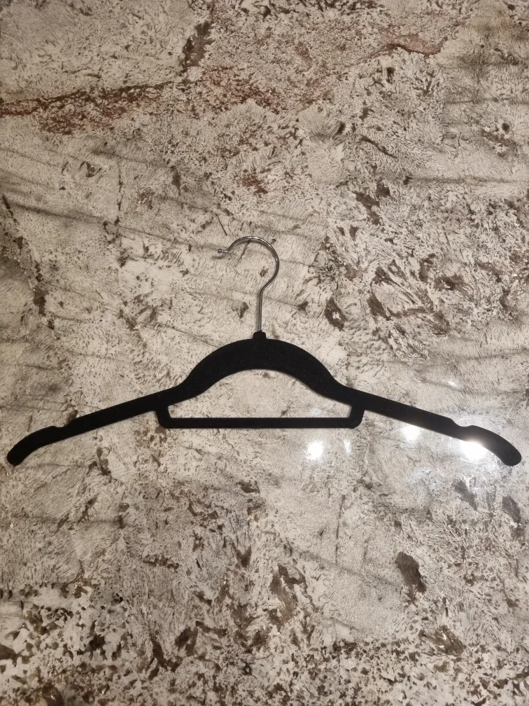 10 Black Velvet Non-Slip Hangers