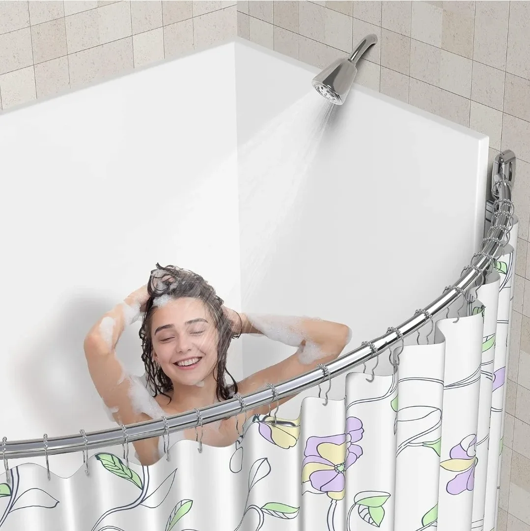 Curved Shower Curtain Rod, Adjustable 45-72 Inches - NEW image indicator(3)
