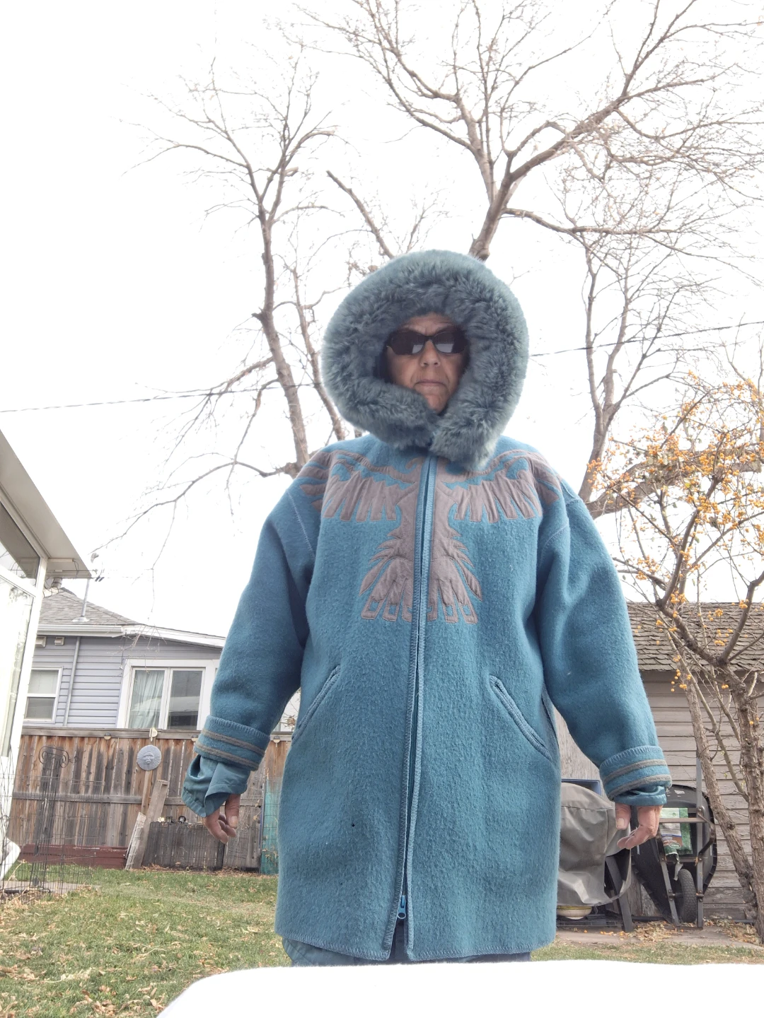 Thunderbird Teal Wool Coat with Hood & separate liner - photo 5