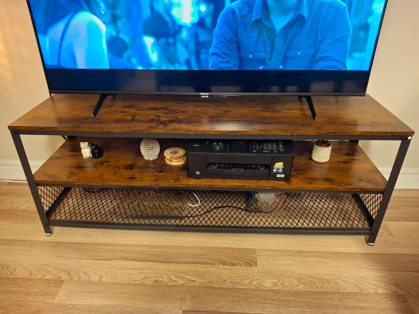 MOVING SALE Williston Forge Grenier Rustic Brown TV Stand image indicator(4)