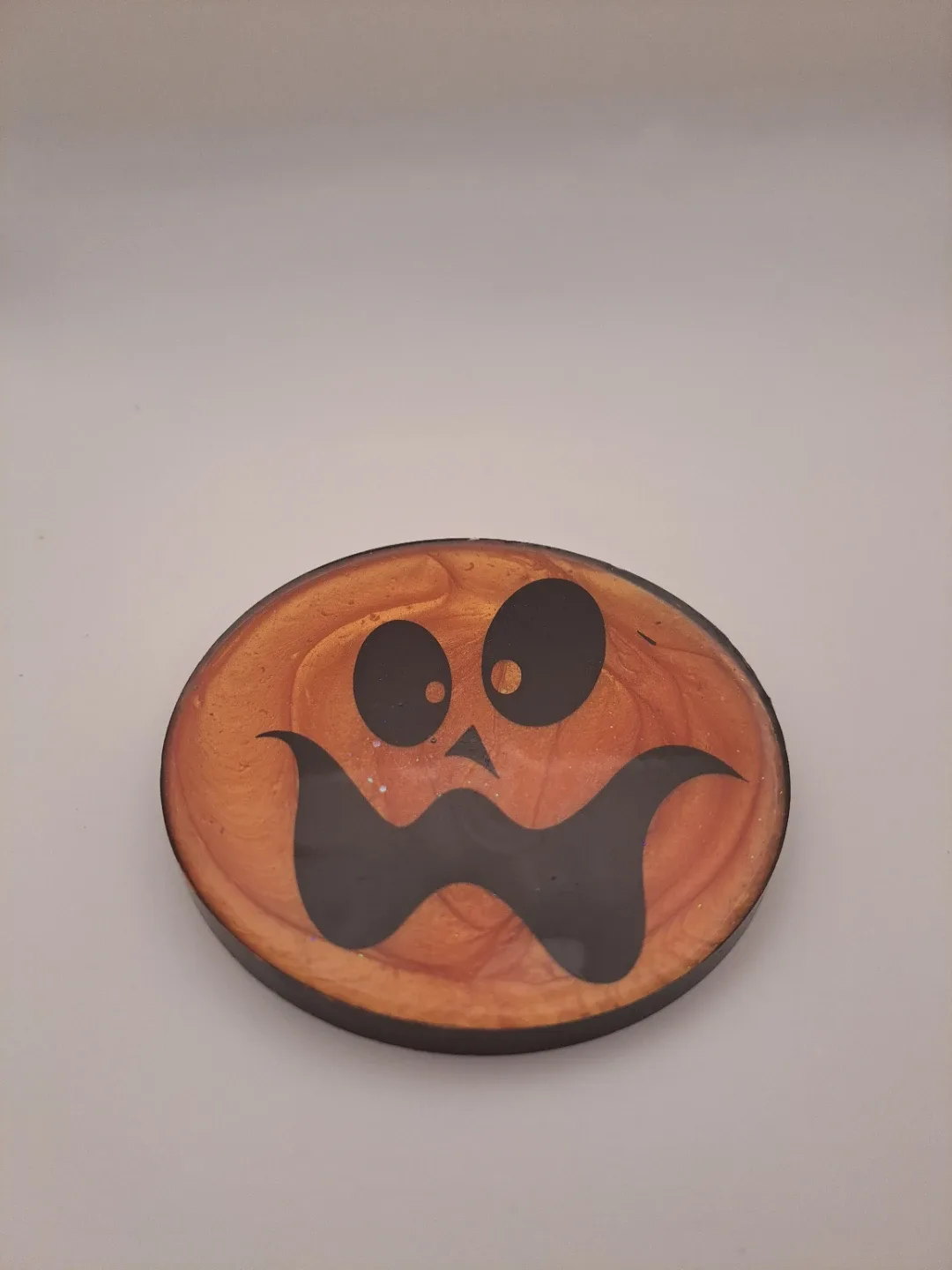 Halloween Pumpkin Face Resin Coasters thumbnail