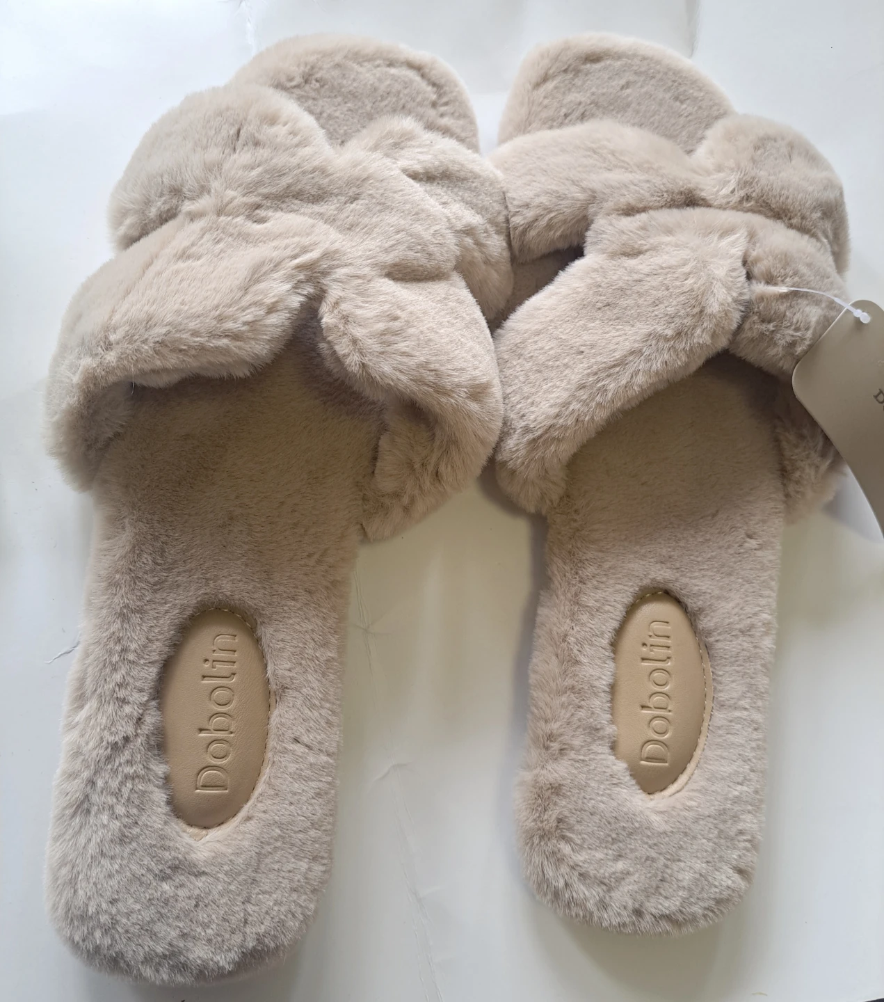 Dobolin ladies faux fur slippers - size 10