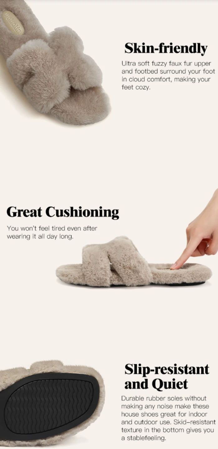 Dobolin ladies faux fur slippers - size 10 - photo 3