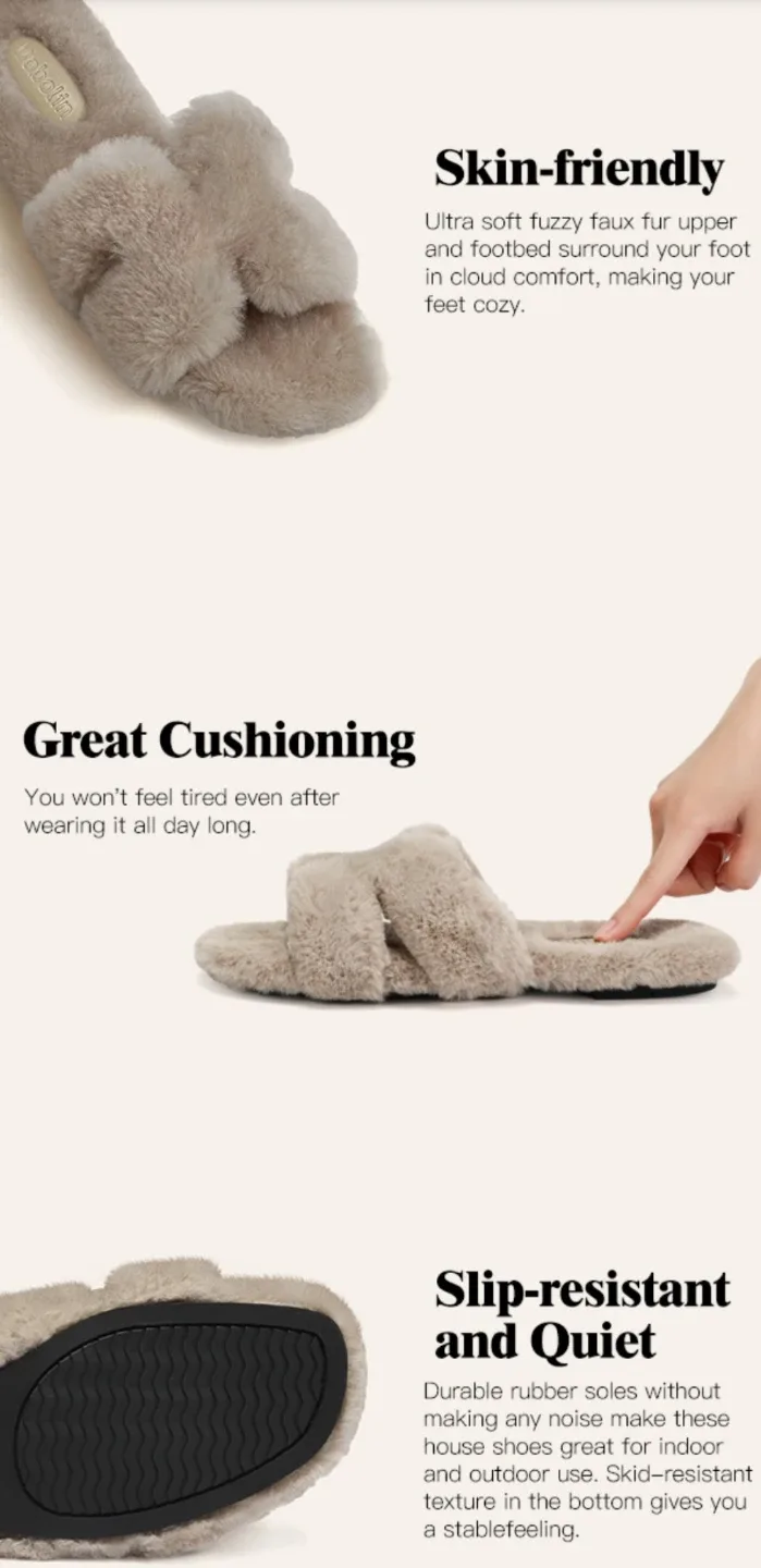 Dobolin ladies faux fur slippers - size 10 image indicator(3)