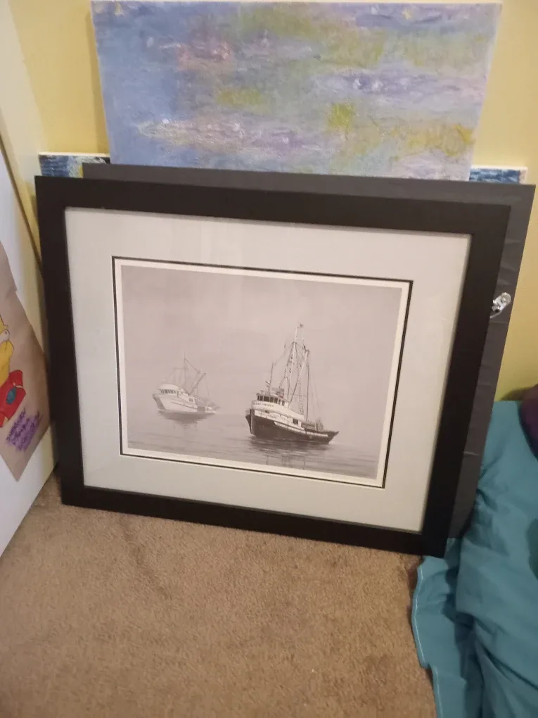 Hangable Framed  Autographed Painting of Sailboat McMurrary image indicator(9)