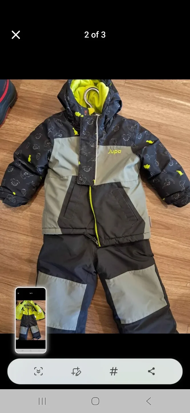 Jupa 2T Snowsuit - Black/Green image indicator(2)