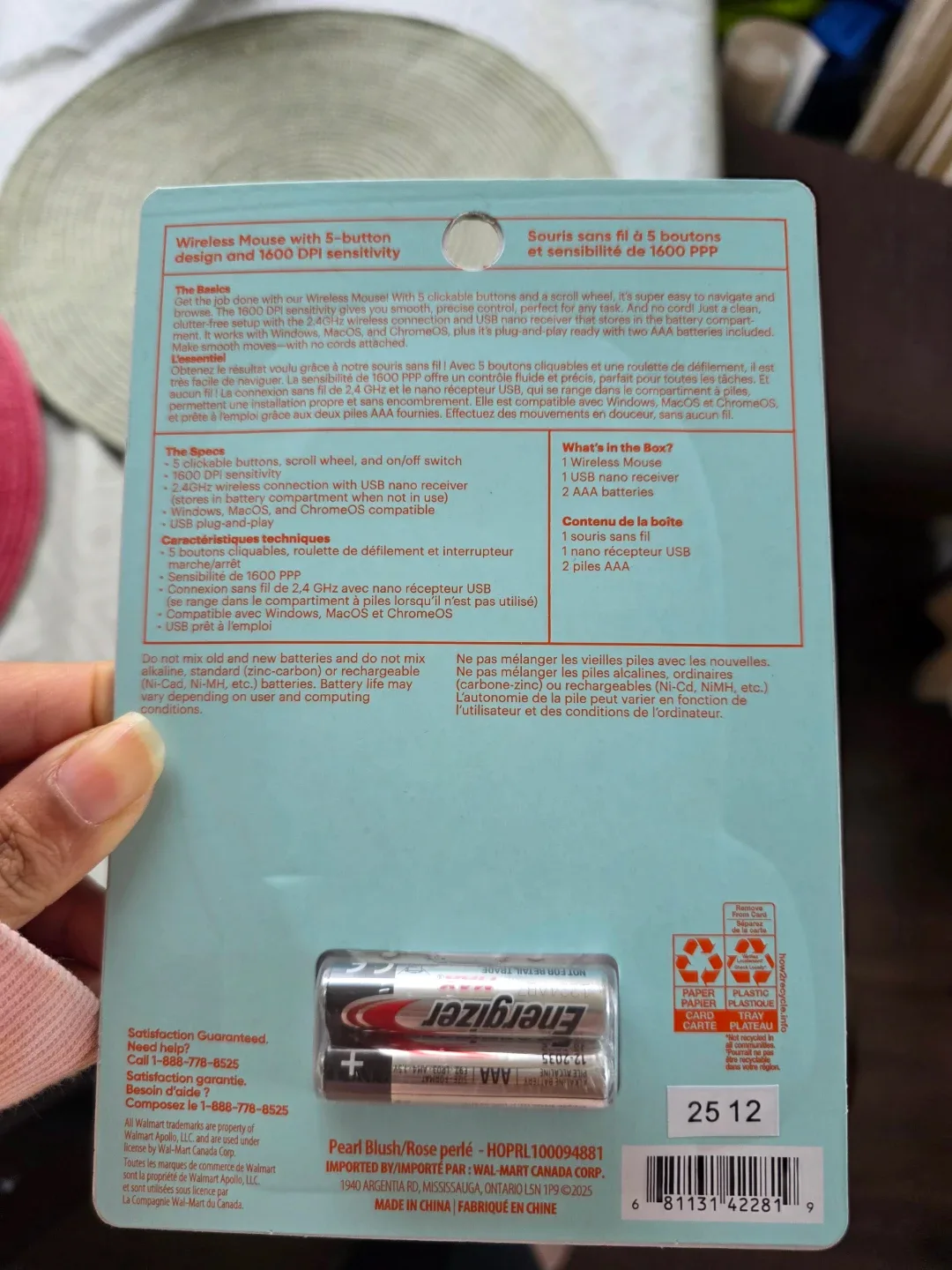 New Onn. Pink Wireless Mouse image indicator(2)