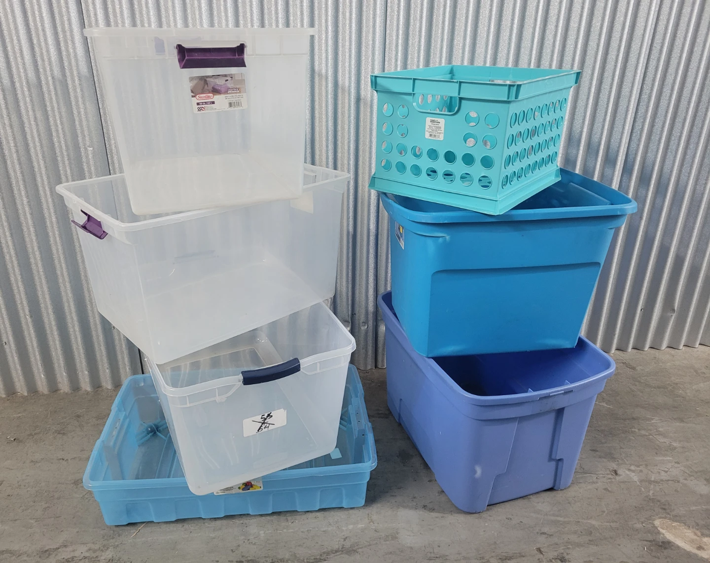 7 bins NO LIDS!!