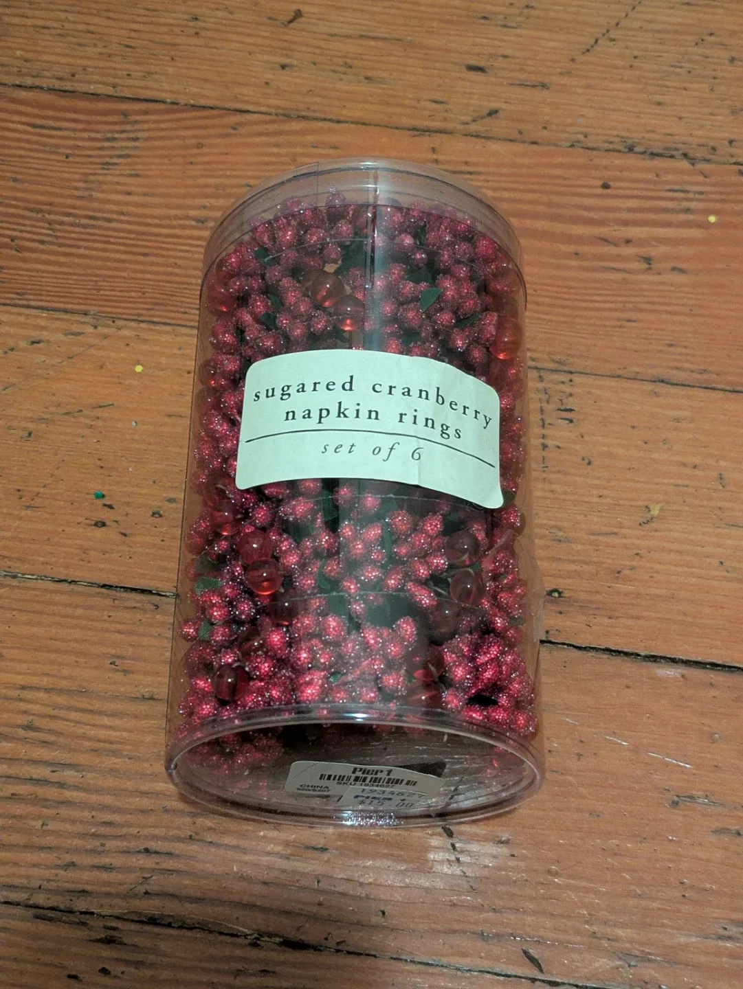 Pier 1 Sugared Cranberry Napkin Rings (Set of 6)