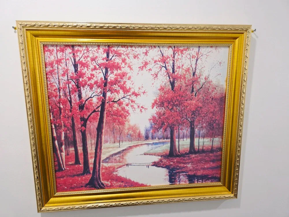 Beautiful Framed Autumn Landscape Painting – Large Wall Art image indicator(2)