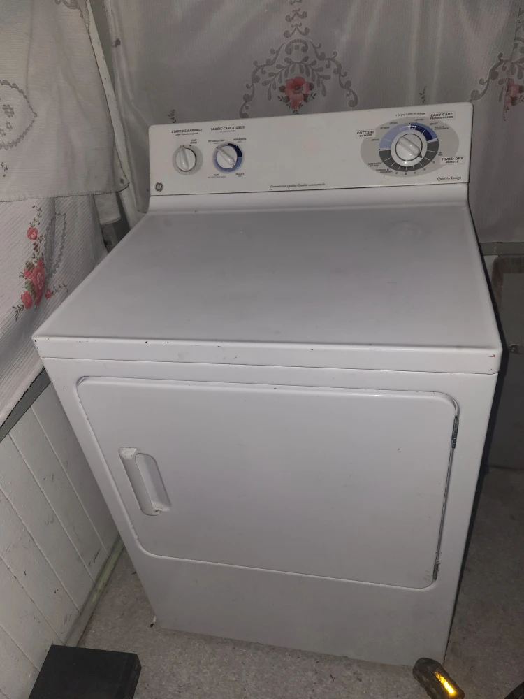 GE White Dryer - Quiet By Design