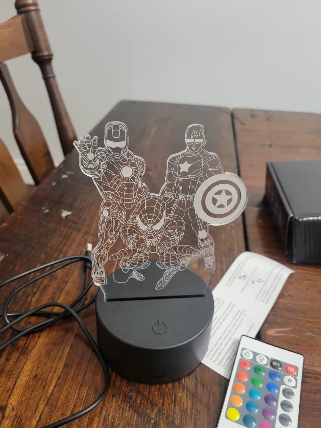 Lamp Illusion Marvel Heroes LED Night Light image indicator(2)