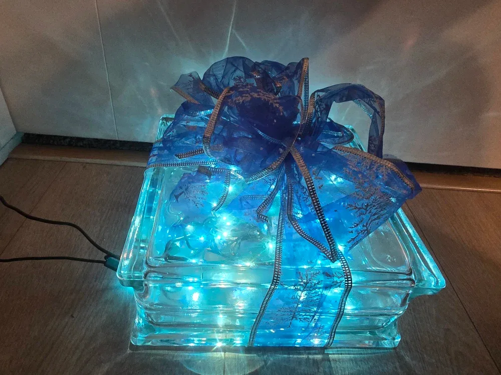 Glass Light-Up Christmas Present Box $15 each.