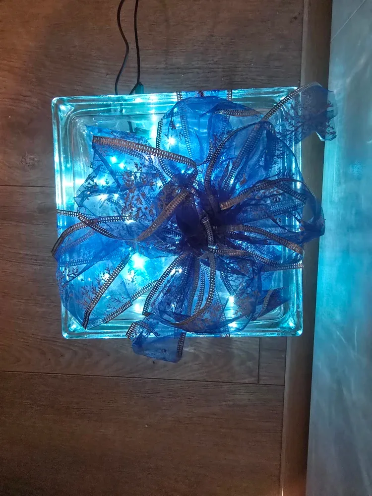 Glass Light-Up Christmas Present Box $15 each. image indicator(3)