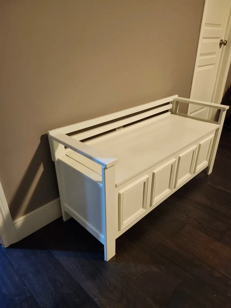White Storage Bench with Lift Top image indicator(2)