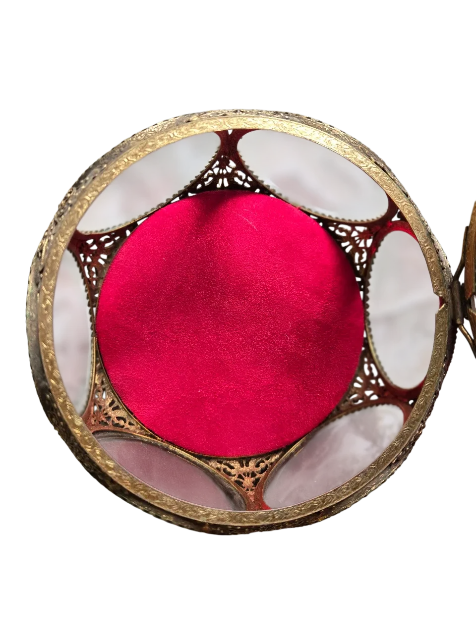 Vintage Glass & Gold Jewelry Trinket Box image indicator(5)