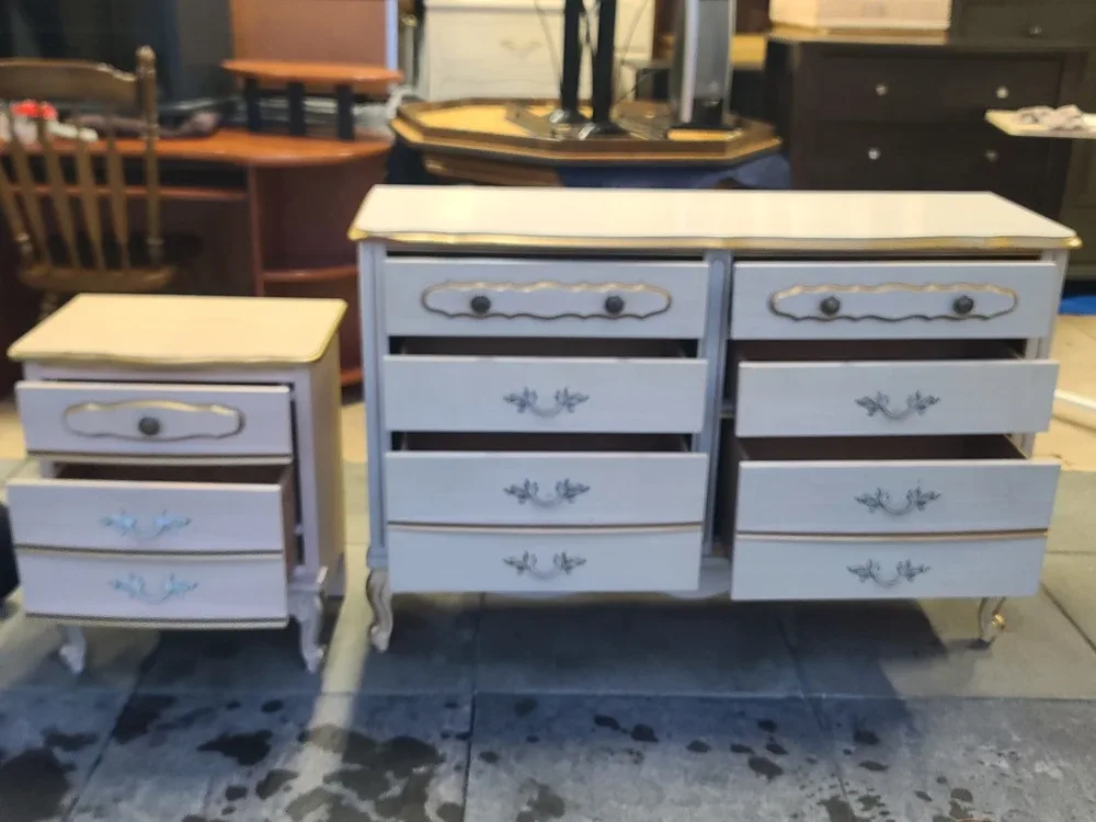 Vintage Dresser & Nightstand Set - Painted image indicator(5)