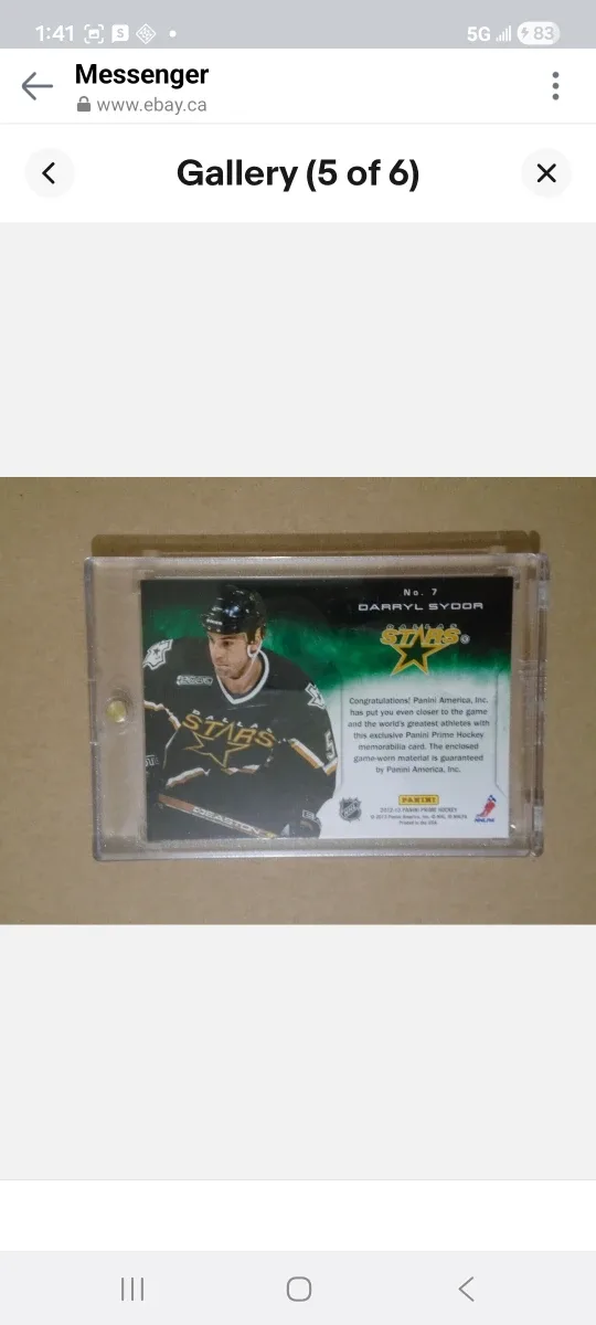 Darryl Sydor Panini Prime Colors Logo Hockey Card/Dallas image indicator(5)