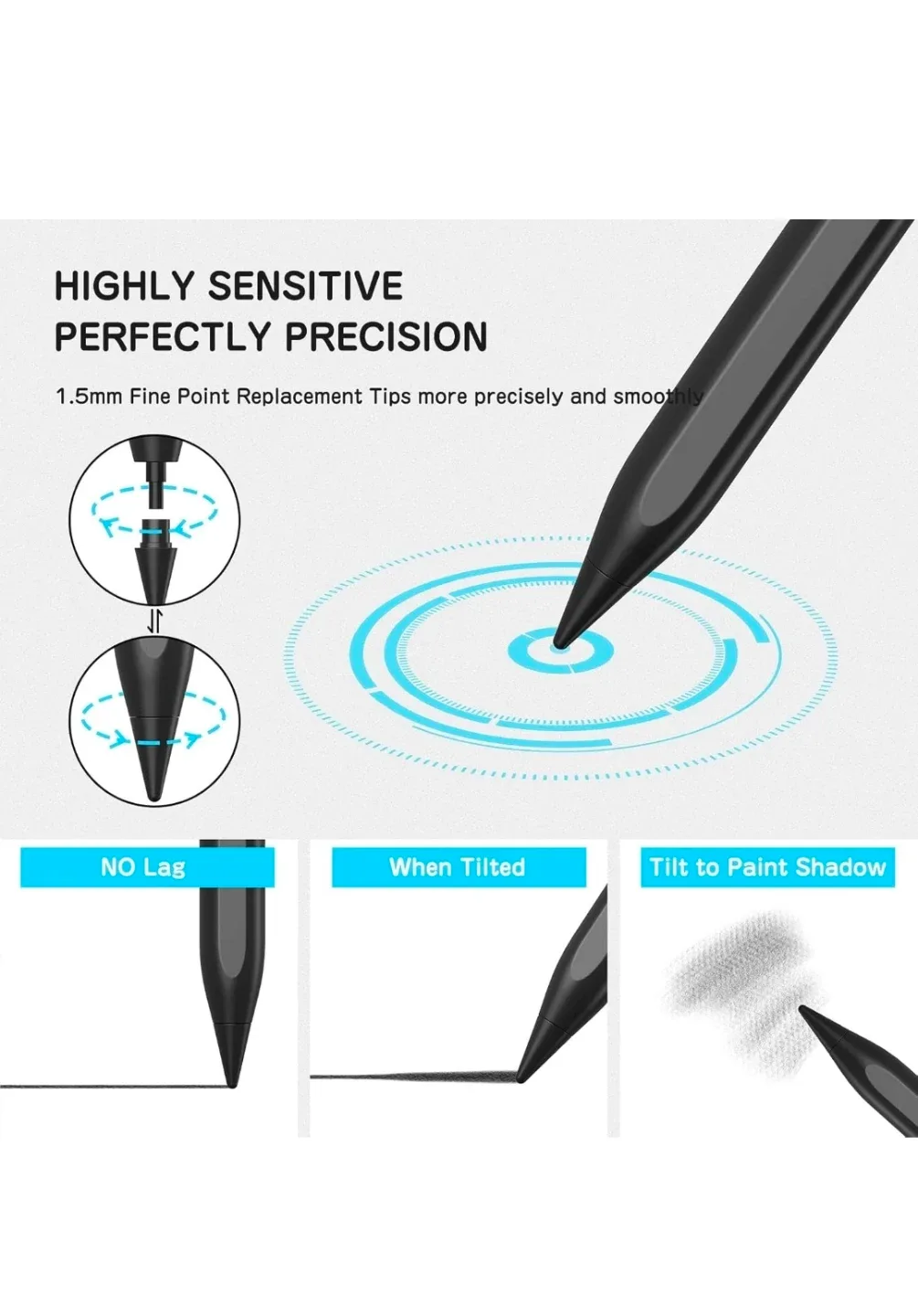 iPad Stylus Pencil, for iPad 2018 or later, White image indicator(10)