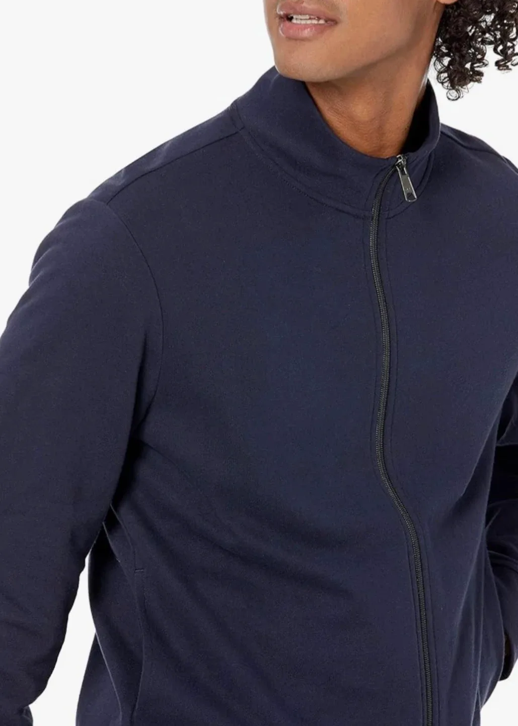Amazon Essentials Men's Navy Blue Full-Zip Mock Jacket image indicator(2)