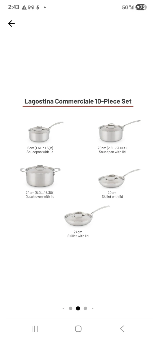 Lagostina Commerciale 10-Piece Cookware Set