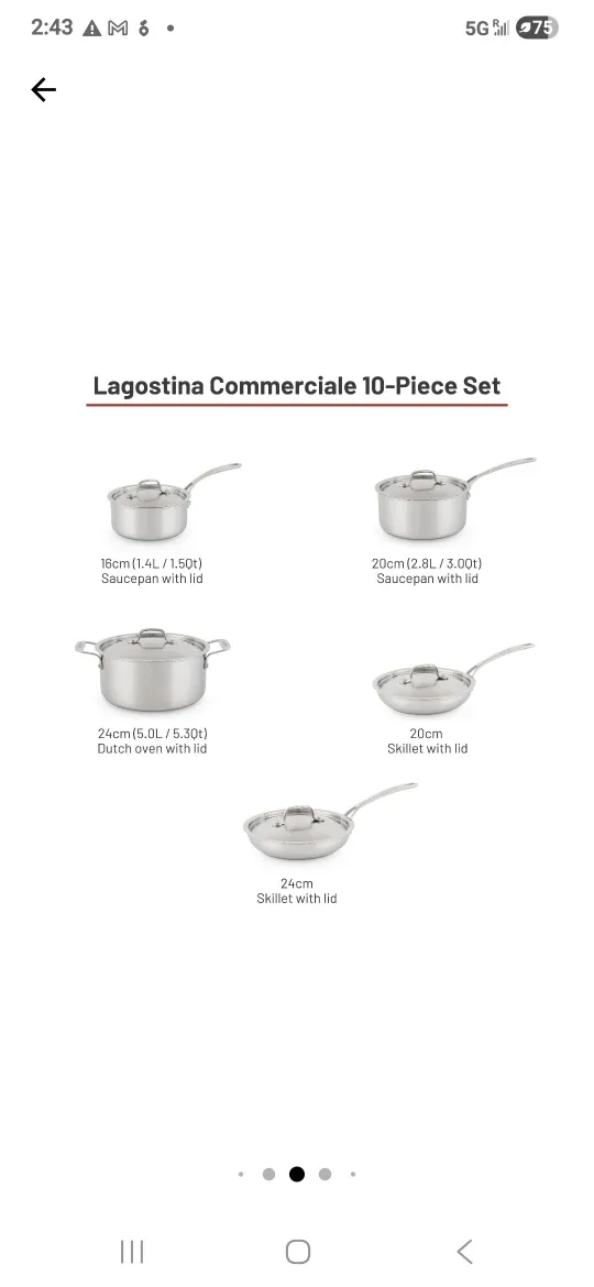Lagostina Commerciale 10-Piece Cookware Set