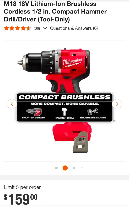 M18 Milwaukee ULTRA COMPACT 1/2" Hammer Drill image indicator(2)