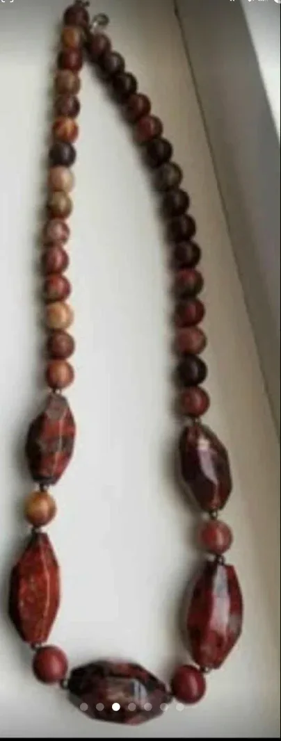 Red Jasper Beaded Necklace