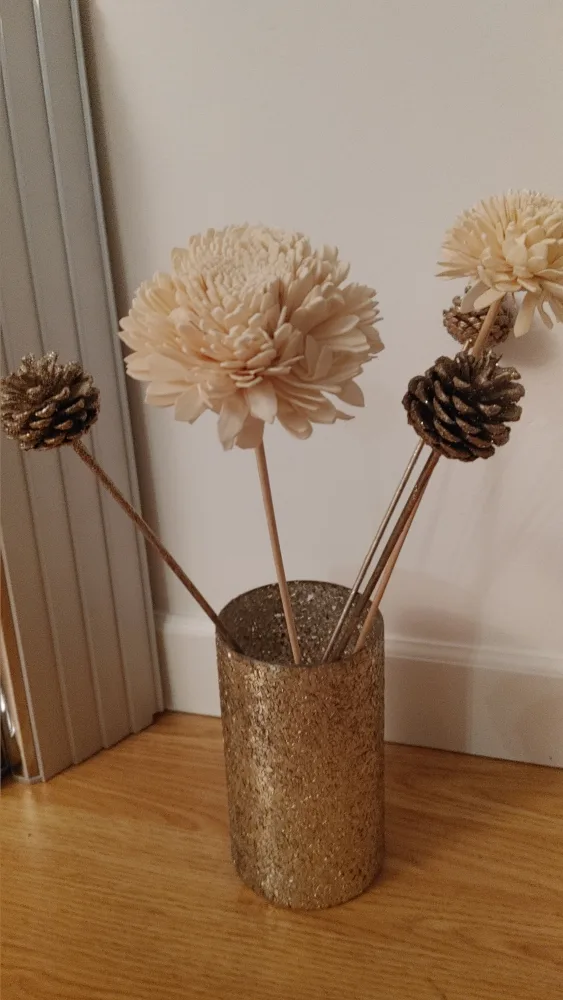 Decorative Glass Gold Vase image indicator(3)