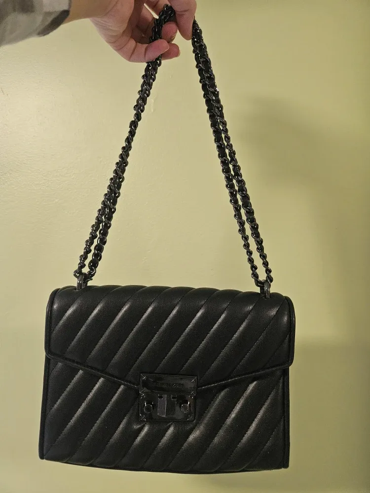 Michael Kors Black Leather Shoulder Bag