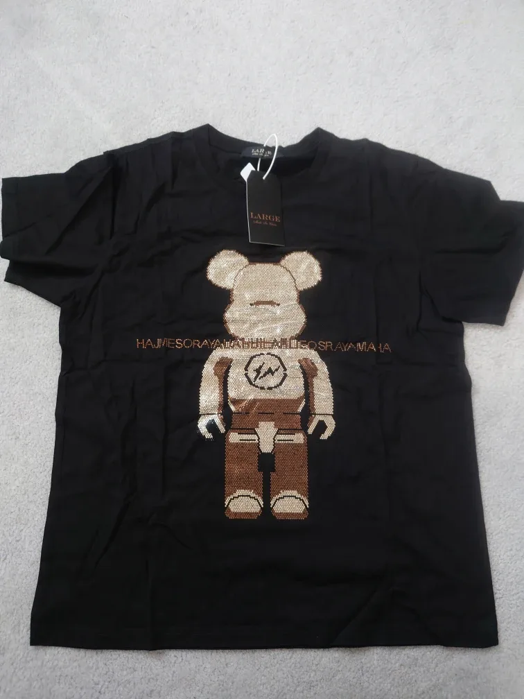 Black T-Shirt with Bear Design - Size XLarge