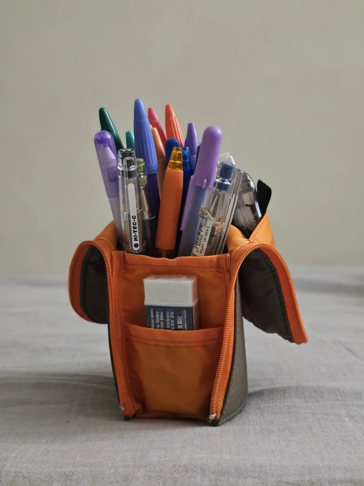 Orange Pencil Case with Stationery - photo 3