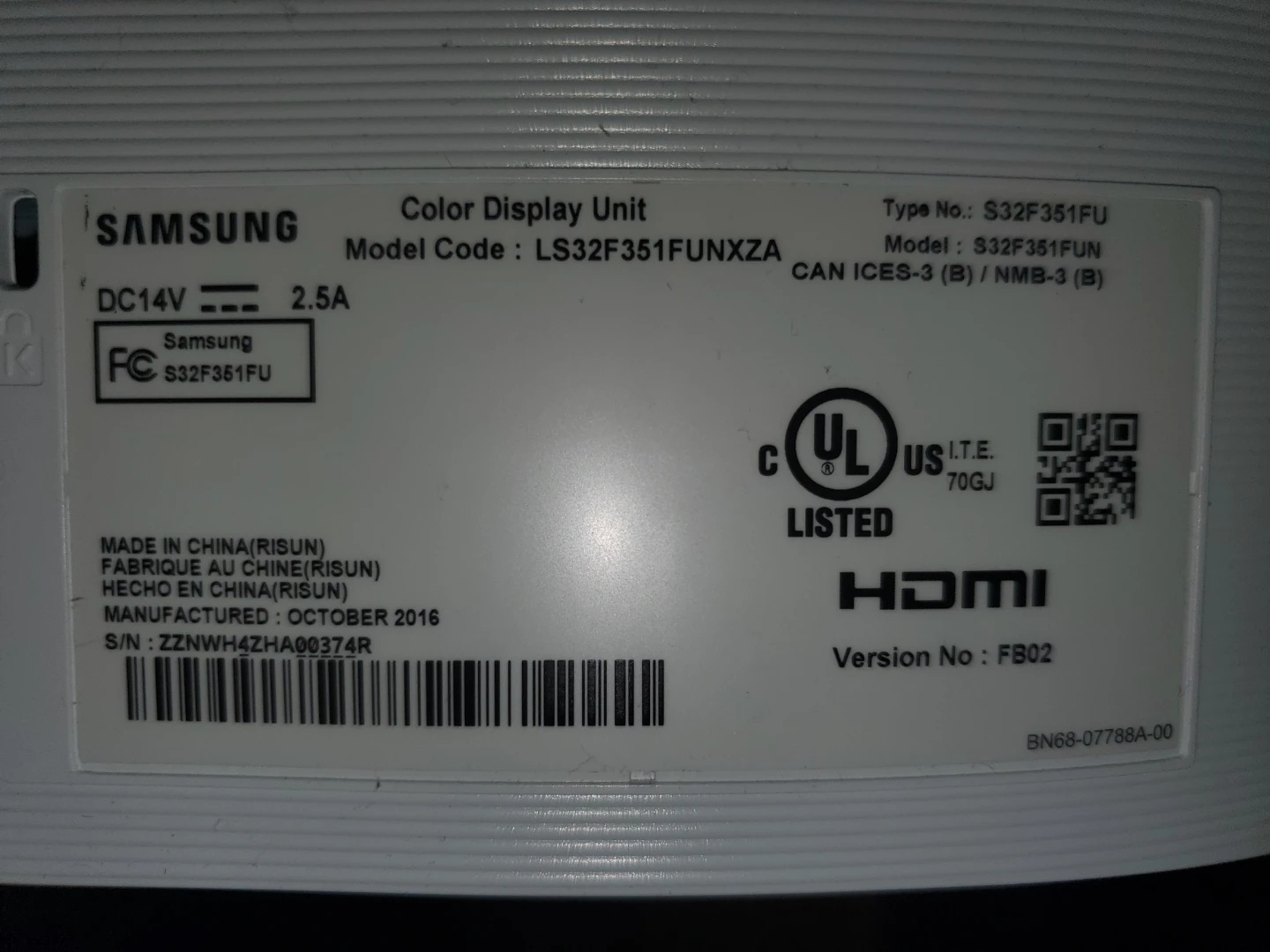 Samsung LS32F351FUNXZA 32" White Monitor - photo 2