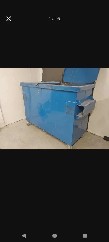 Blue Metal Dumpster Bin