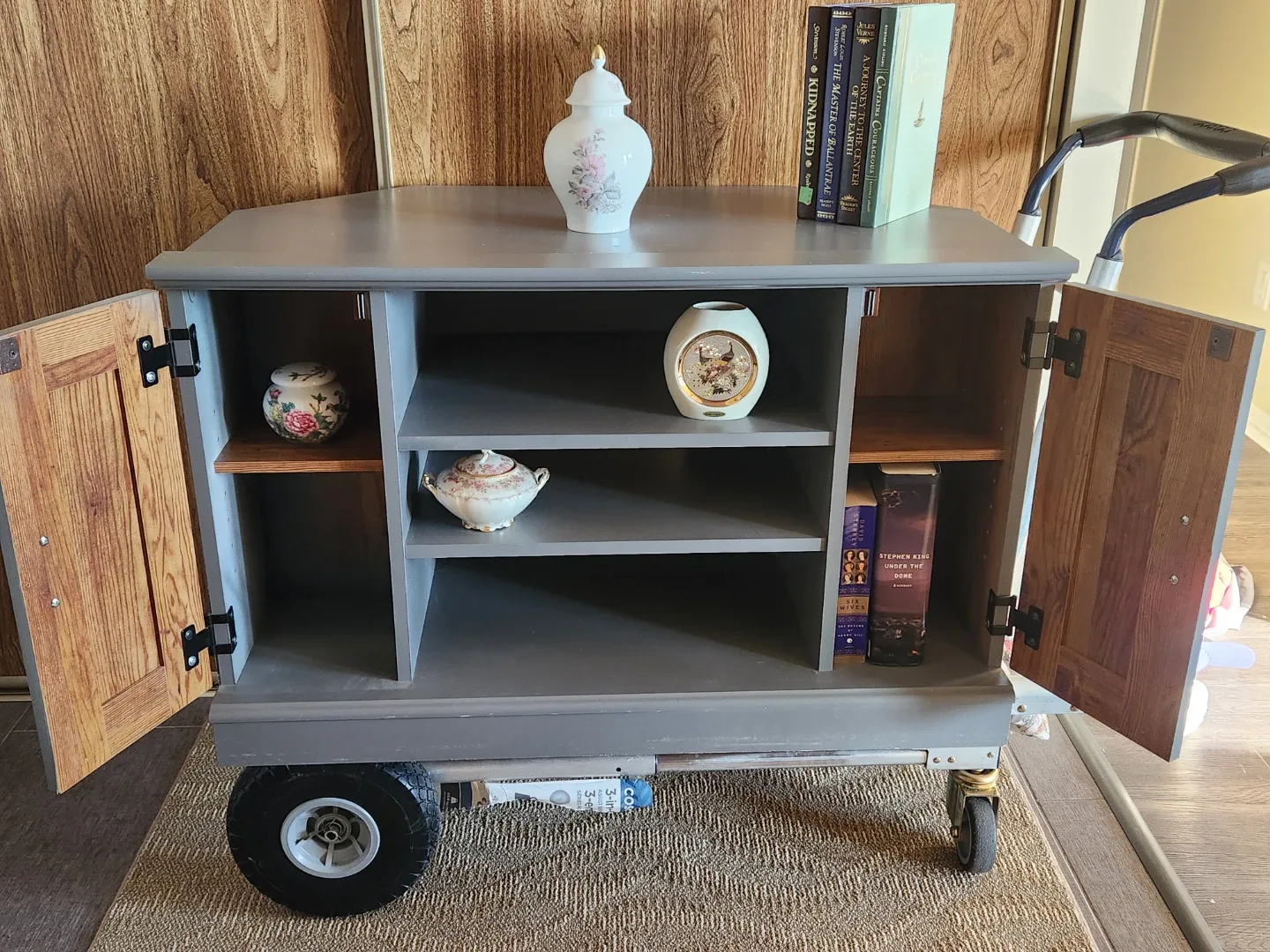 Grey Multi-Purpose shelf / TV Stand with Storage image indicator(5)