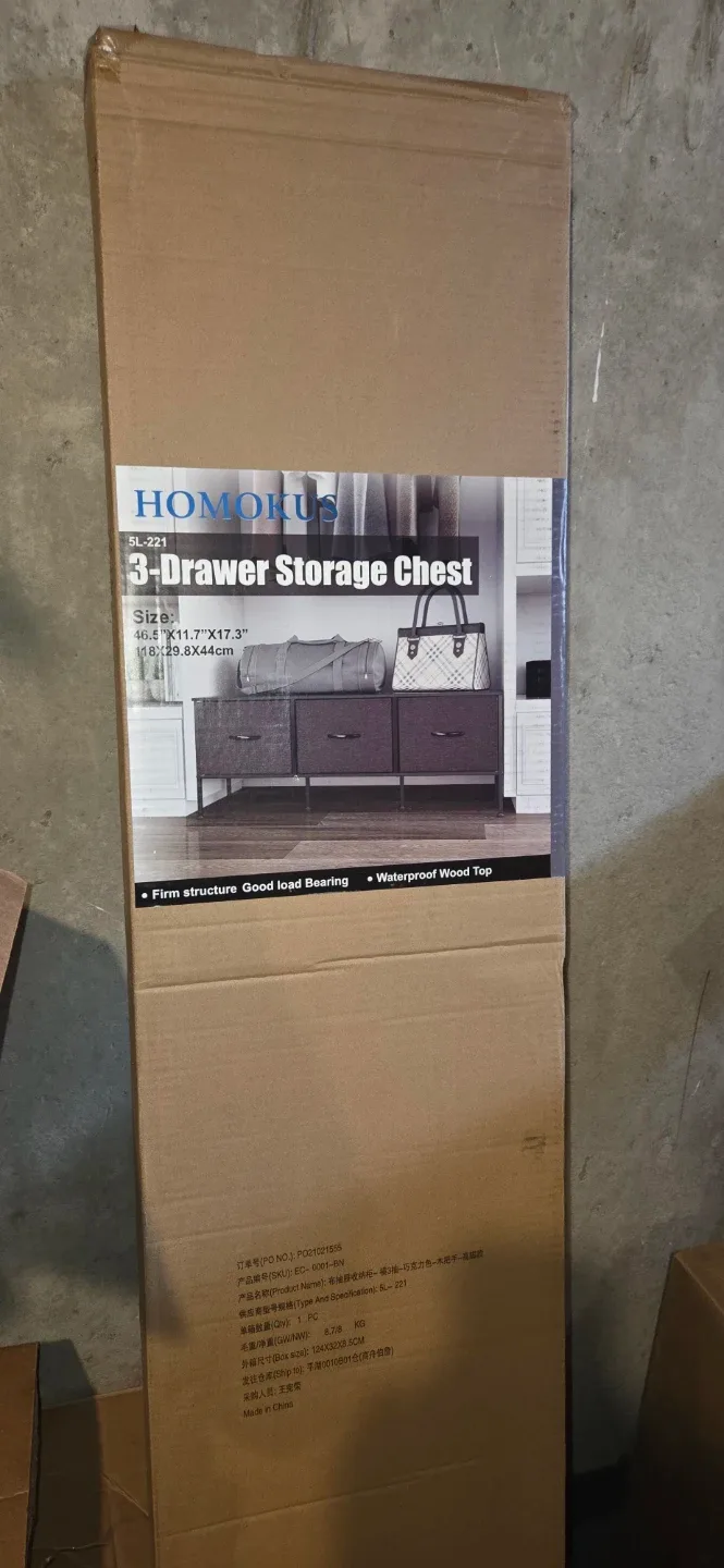 HOMOKUS 3-Drawer Storage Chest (New in Box)