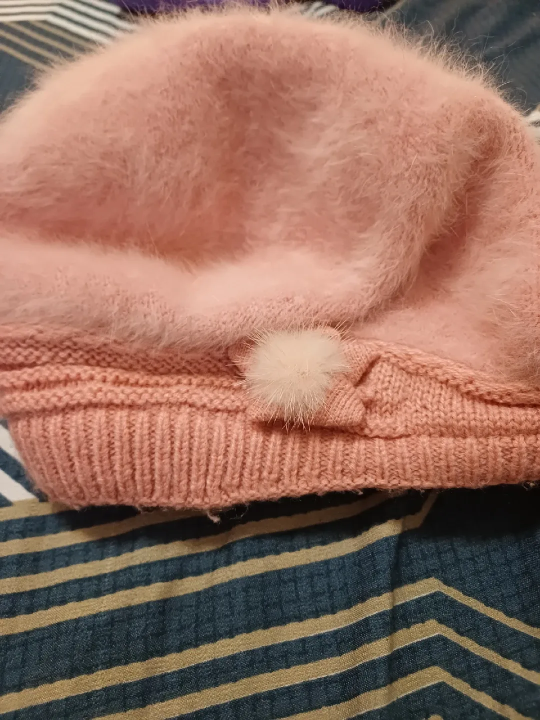 Pink Fuzzy Beret Hat thumbnail