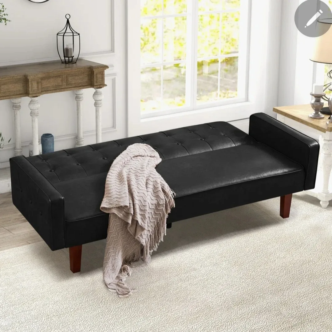 Black Futon Sofa Bed - Like New! image indicator(2)