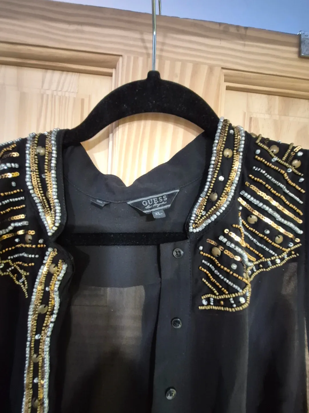 GUESS Embroidered Sleeveless Blouse  size XL image indicator(2)