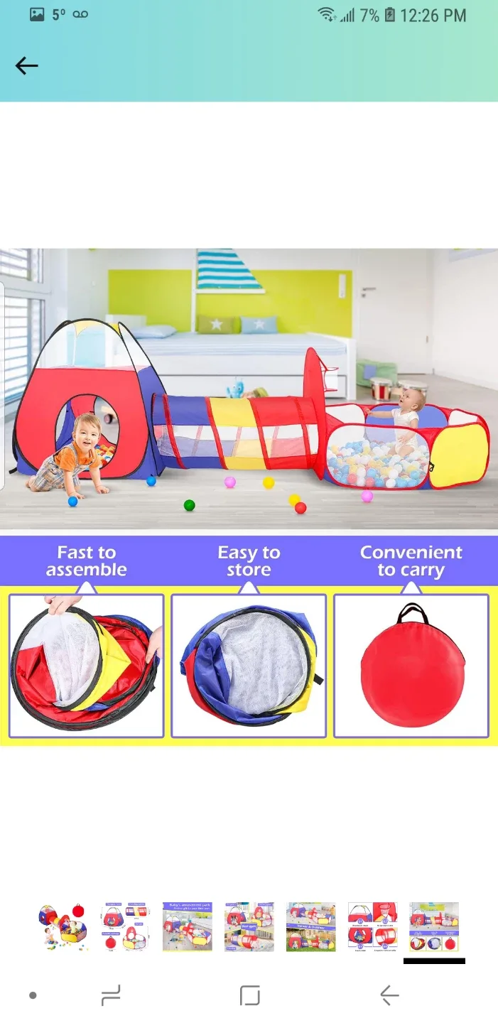 Baby's Amusement Park Play Tent with Tunnel & Ball Pit