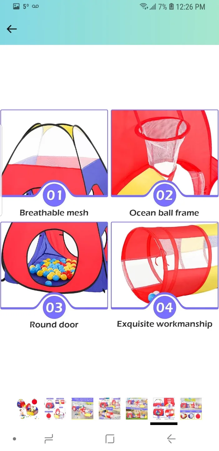 Baby's Amusement Park Play Tent with Tunnel & Ball Pit image indicator(2)