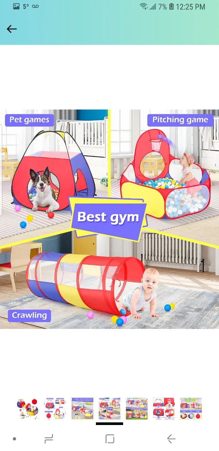 Baby's Amusement Park Play Tent with Tunnel & Ball Pit image indicator(4)