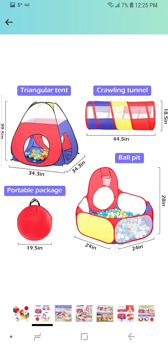 Baby's Amusement Park Play Tent with Tunnel & Ball Pit image indicator(6)