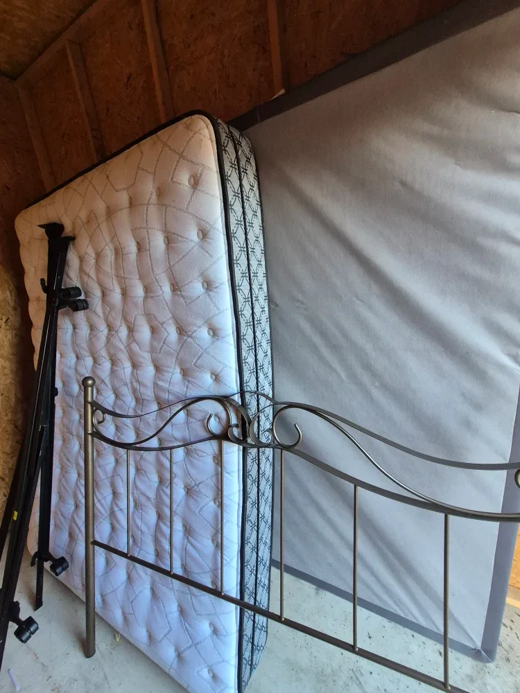 Queen Size Mattress and Metal Bed Frame