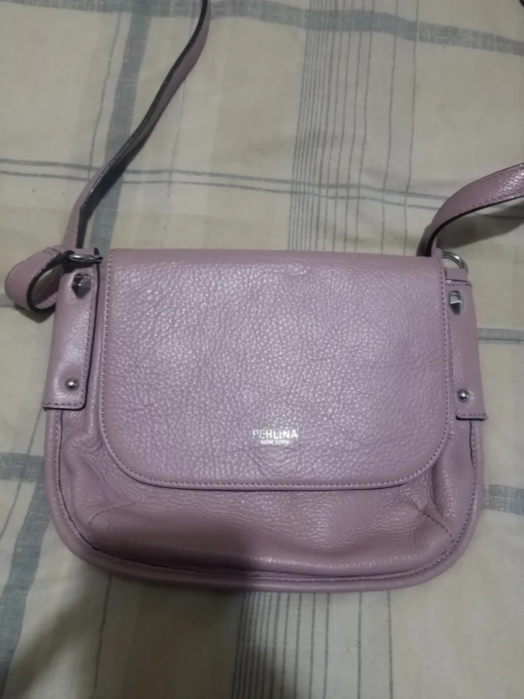 Perlina New York Lilac Leather Crossbody Bag #Cleanout image indicator(2)