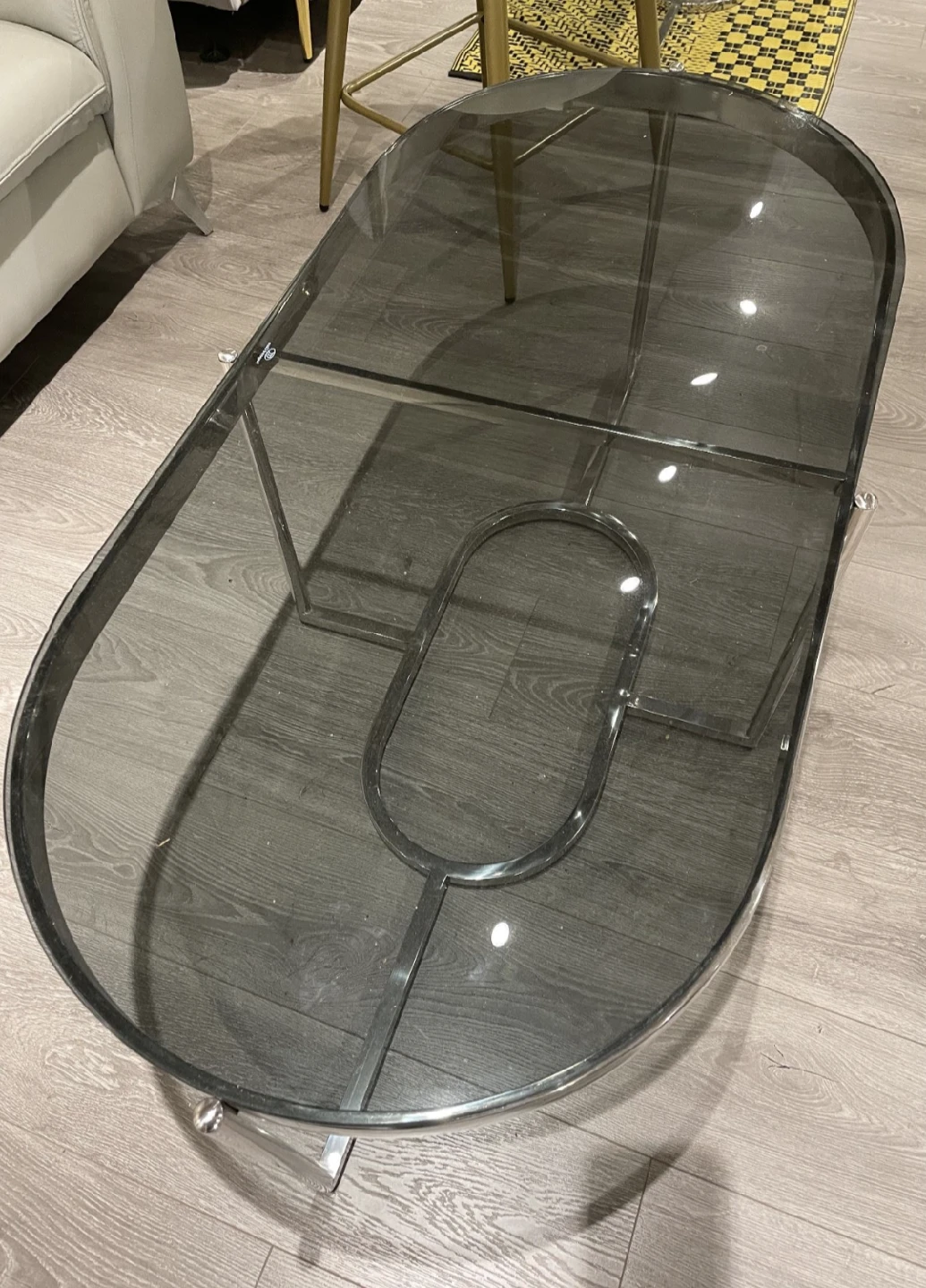 Oval Glass Coffee Table