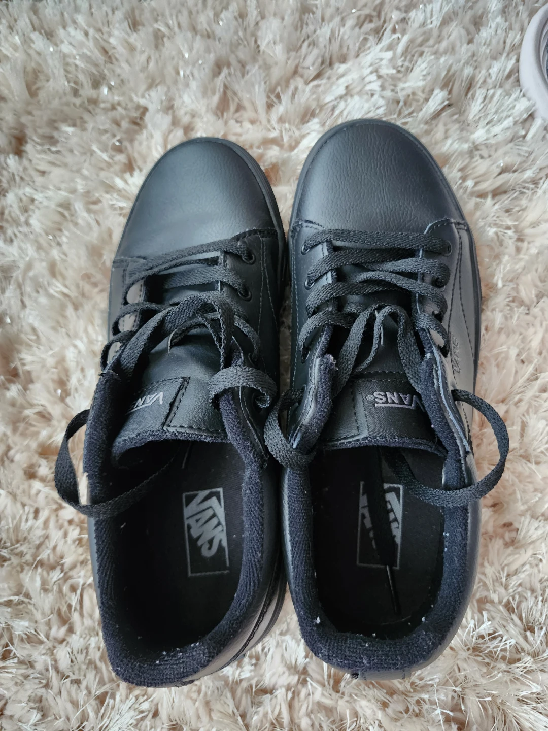 Vans Black Leather Sneakers - Youth Size 6 - photo 2
