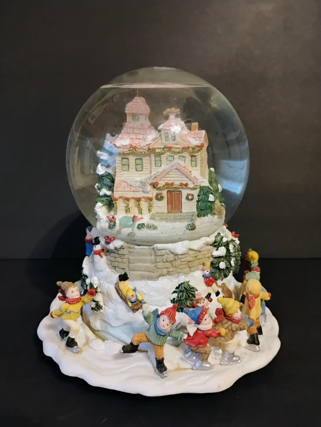 CHRISTMAS THEMED MUSICAL SNOW GLOBE WITH ROTATING SKATERS image indicator(5)